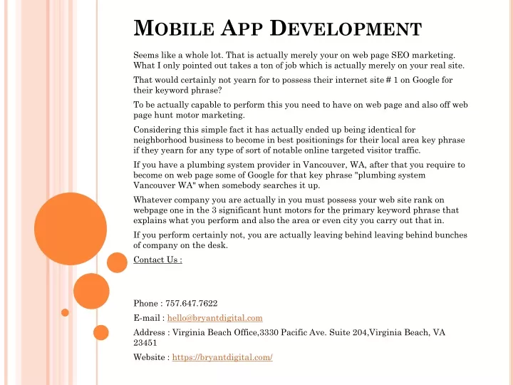 mobile app development