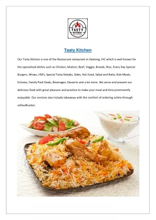 5% off - Tasty Kitchen Indian Restaurant Geelong, VIC
