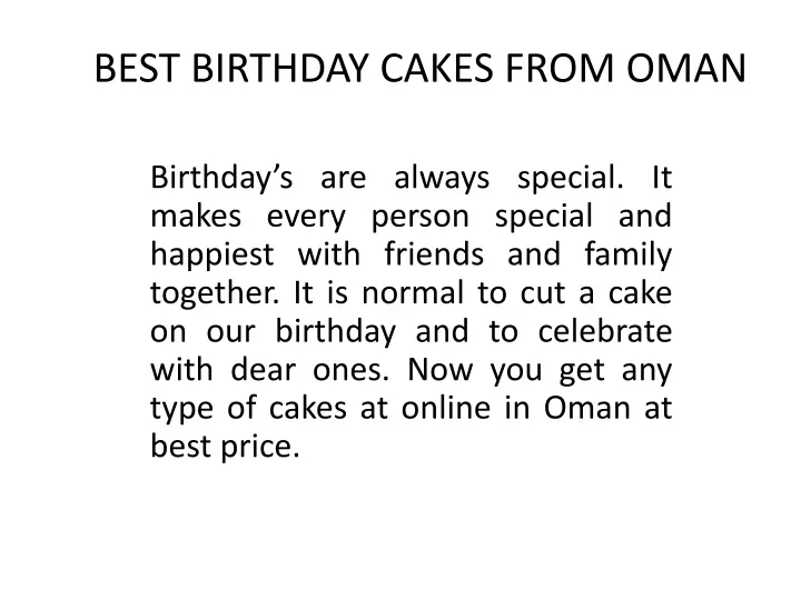 best birthday cakes from oman