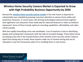 wireless home security camera market is expected