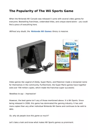 Nintnedo Wii Console Bundle at Low Price | Voomwa