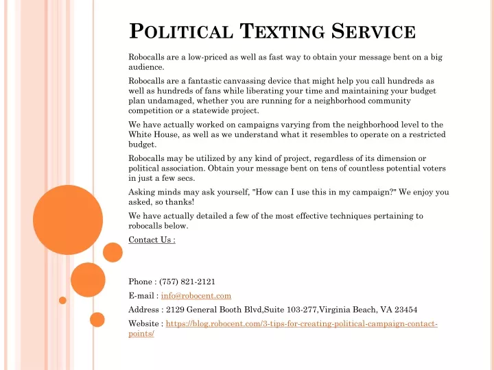 political texting service