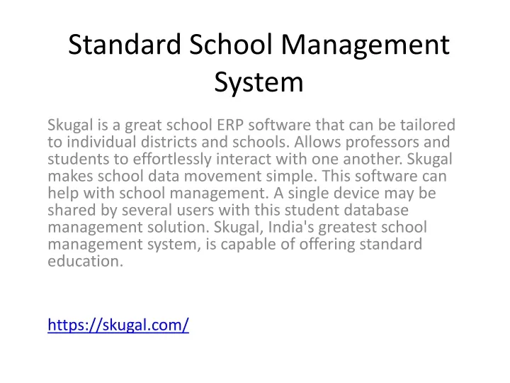 standard school management system