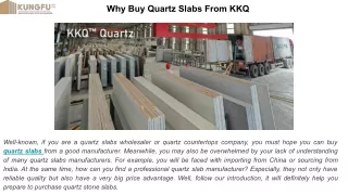 Why Buy Quartz Slabs From KKQ™