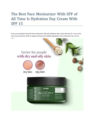 the best face moisturizer with spf of all time