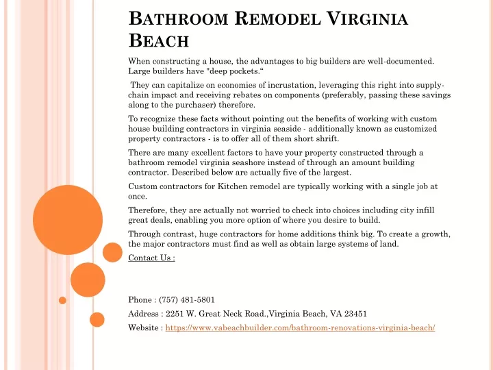 bathroom remodel virginia beach