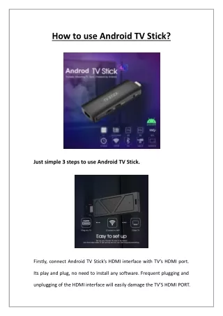 How to use Android TV Stick