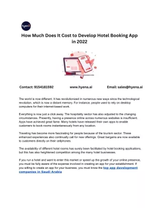 How Much Does It Cost to Develop Hotel Booking App in 2022
