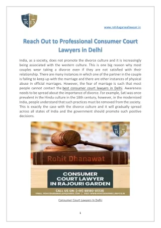 Reach Out to Professional Consumer Court Lawyers in Delhi