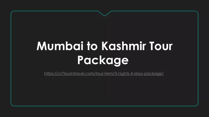 mumbai to kashmir tour package
