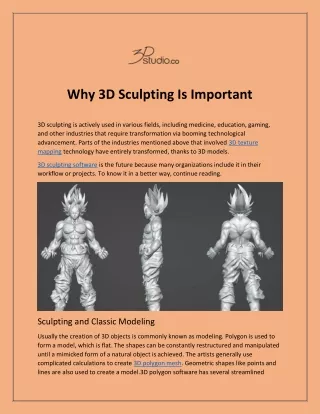 Why 3D Sculpting Is Important