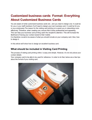 customized business cards format everything about