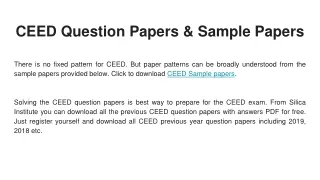 CEED Question Papers _ Sample Papers