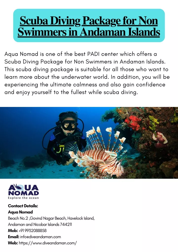 scuba diving package for non swimmers in andaman