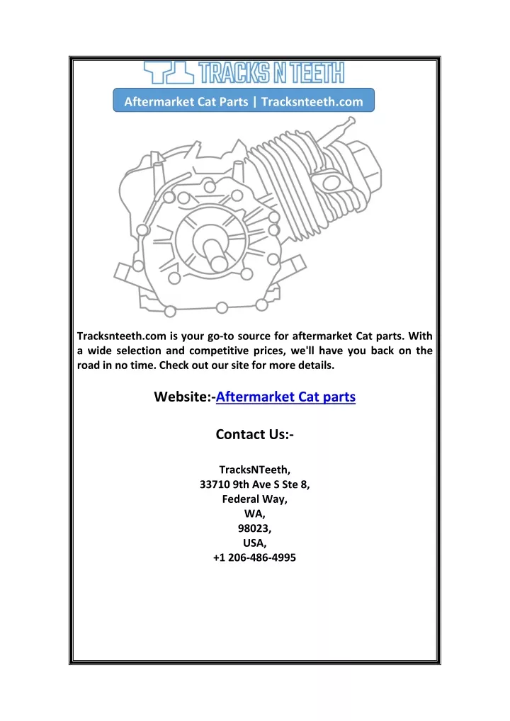 aftermarket cat parts tracksnteeth com