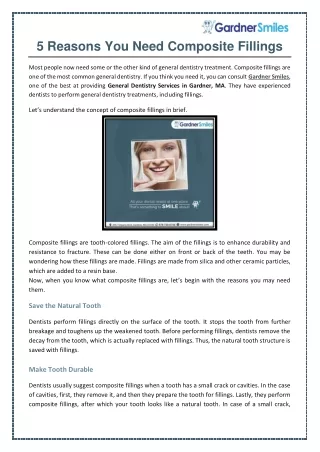 5 reasons you need composite fillings