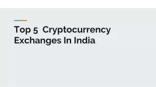 top 5 cryptocurrency exchanges in india