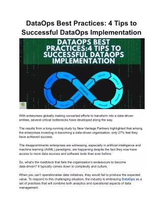 dataops best practices 4 tips to successful