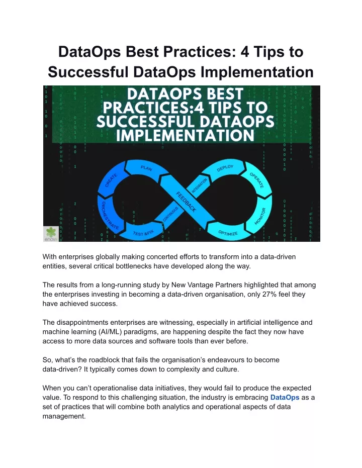 dataops best practices 4 tips to successful