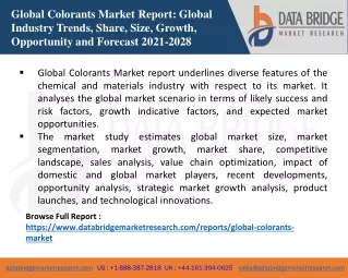 global colorants market report global industry