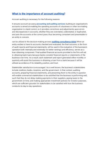 what is the importance of account auditing