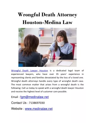 Wrongful Death Attorney  Houston-Medina Law