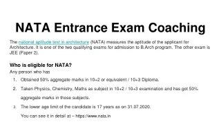 NATA Entrance Exam Coaching