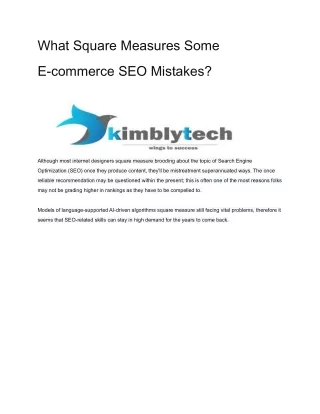 What Square Measures Some E-commerce SEO Mistakes