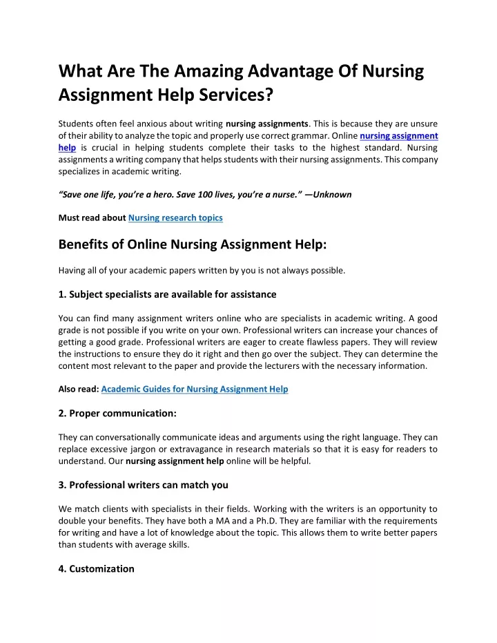 what are the amazing advantage of nursing