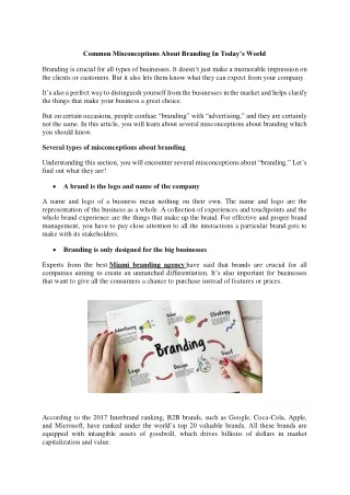 common misconceptions about branding in today
