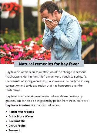 natural remedies for hay fever