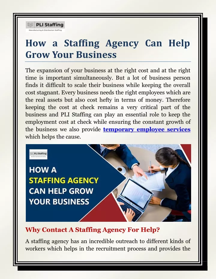 how a staffing agency can help grow your business