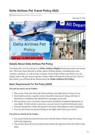 delta airlines pet travel policy 2022