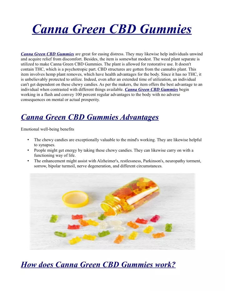 PPT Canna Green CBD Gummies Official] 100 Legitimate PowerPoint
