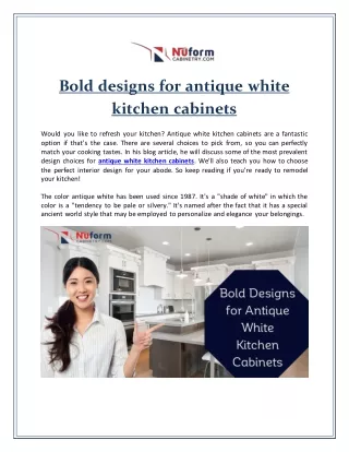 Bold designs for antique white kitchen cabinets