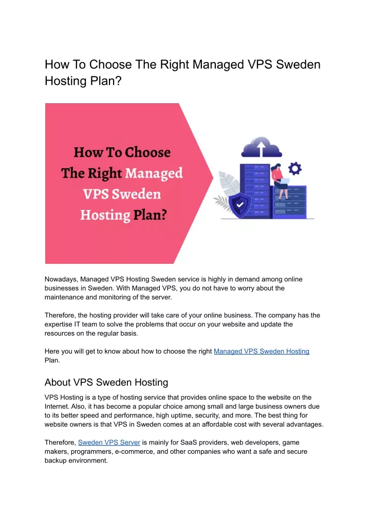 how to choose the right managed vps sweden