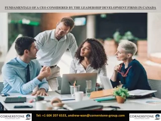 Fundamentals of a CEO considered by the Leadership Development firms In Canada