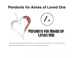 pendants for ashes of loved one