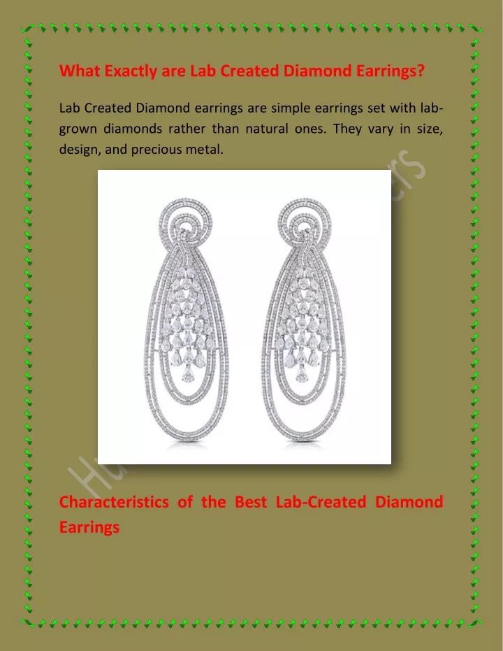 what exactly are lab created diamond earrings