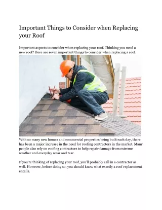 Important aspects when replacing your roof |Combit Construction