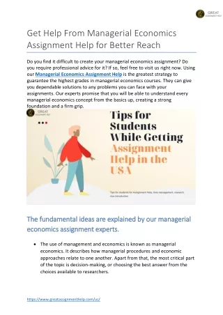 get help from managerial economics assignment