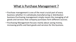 what is purchase management