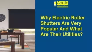 Why Electric Roller Shutters Are Very Popular And What Are Their Utilities?