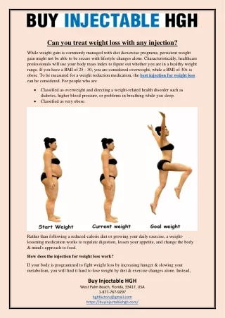 can you treat weight loss with any injection