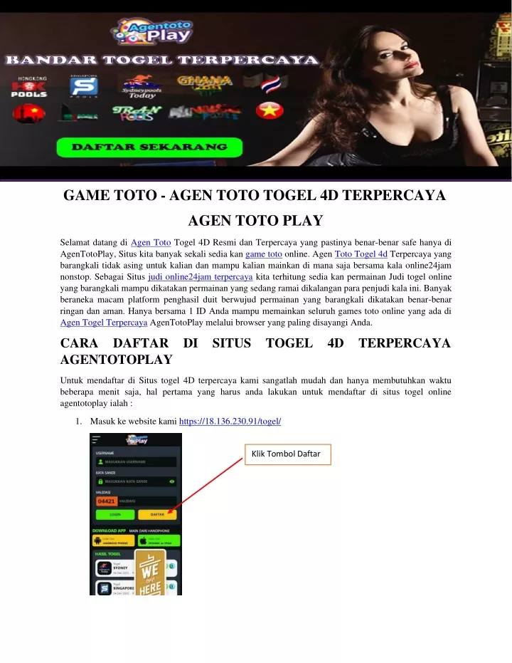 game toto agen toto togel 4d terpercaya