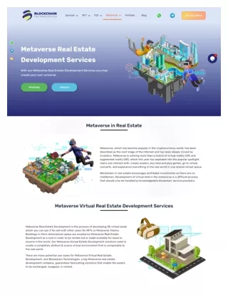 Metaverse Real Estate Development Services - Blockchain Technologies
