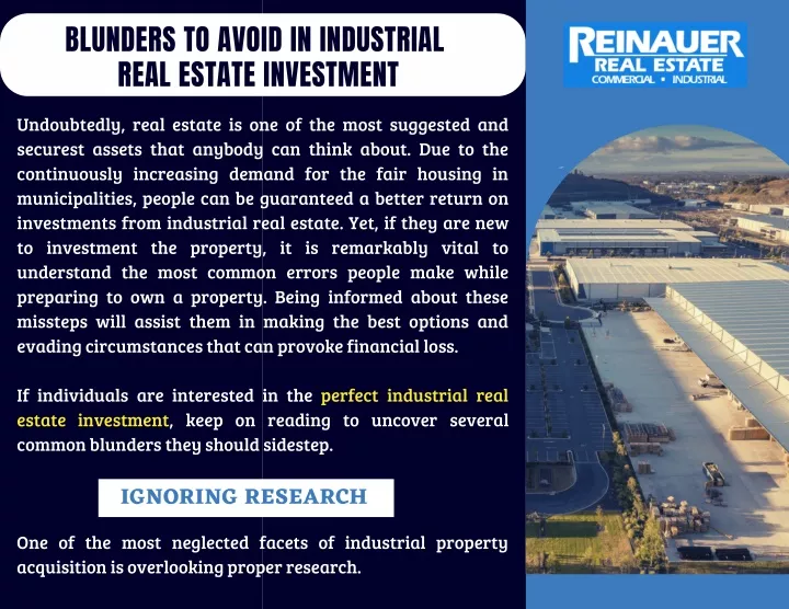 blunders to avoid in industrial real estate