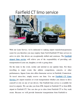Fairfield CT limo service