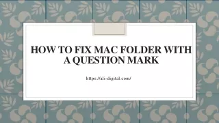 How to fix Mac folder with a question mark