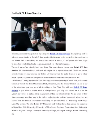 Bethel CT Limo Service